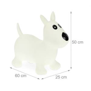 Hüpftier Hund in Cremeweiß Schwarz - Weiß - Kunststoff - 60 x 50 x 25 cm