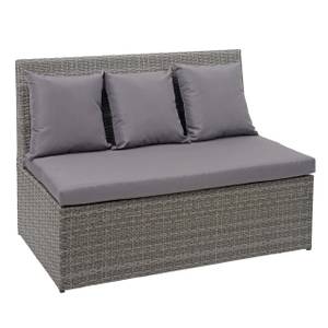 Poly-Rattan 2er Sofa G16 Grau - Kunststoff - Polyrattan - 119 x 85 x 69 cm