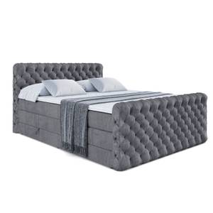 Boxspringbett BOXI8-Z KING Steingrau - Breite: 140 cm