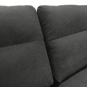 Canapé 3 places tissu gris foncé - ELSIE Gris - En partie en bois massif - 192 x 92 x 95 cm