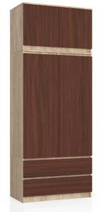 Kleiderschrank S90 2T 2S CLP Eiche Sonoma Dekor - Wenge Dekor