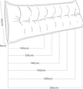 Großes dekoratives Bettkissen, Polyester Weiß - Breite: 180 cm