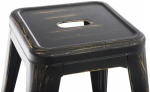 Sitzhocker Armin 4er Set Schwarz - Metall - 40 x 46 x 40 cm