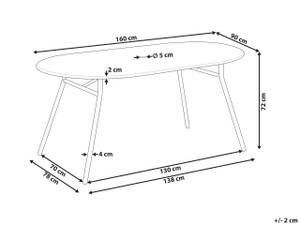 Table de jardin CALVI Bleu - Métal - 160 x 72 x 90 cm