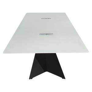 Table basse verre piètement métal -QUEVO Blanc - Verre - 120 x 43 x 60 cm