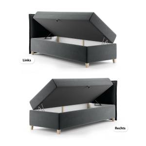 Boxspringbett Einzelbett Martines Mini Grau - Breite: 70 cm