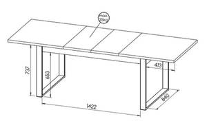 Esstisch LAMIA Schwarz - Braun - Holzwerkstoff - 240 x 77 x 90 cm