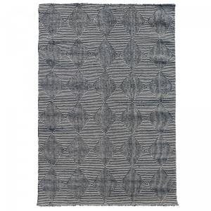 Tapis kilim MICAN Gris - Fourrure véritable - 160 x 10 x 230 cm