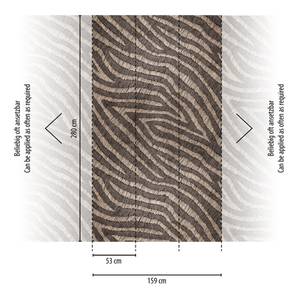 Fototapete Zebramuster Animalprint Beige - Braun - Kunststoff - Textil - 159 x 280 x 1 cm