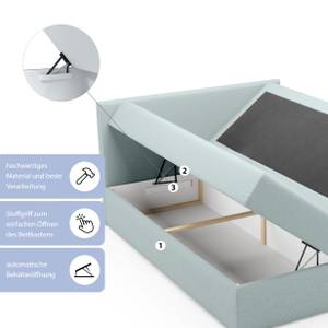 Boxspringbett Doppelbett Pinet Hellgrau - Breite: 140 cm