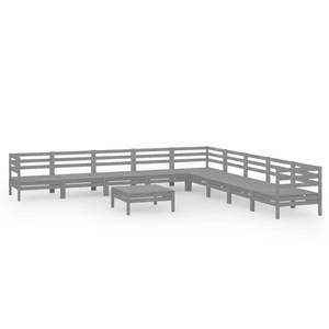 Garten-Lounge-Set Grau - Massivholz - Holzart/Dekor - 64 x 29 x 64 cm