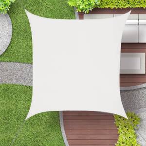 Quadrat Sonnensegel PES cremeweiß Weiß - Textil - 300 x 1 x 300 cm