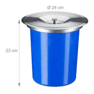 Mülleimer für Arbeitsplatte 5 Liter Blau - Silber - Metall - Kunststoff - 24 x 23 x 24 cm