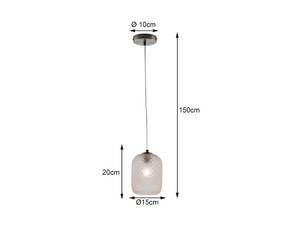 LED Pendelleuchte Rauchglas Amber Ø15cm Braun - Durchmesser Lampenschirm: 15 cm