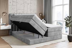 Boxspringbett BOXI8 KING Grau - Breite: 180 cm