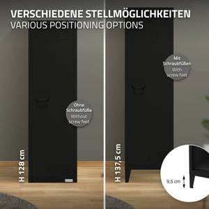 Aktenschrank aus Stahl Schwarz