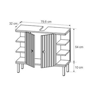 Waschbeckenunterschrank Aquis 40623 Anthrazit - Eiche Sonoma Dekor