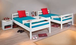 Etagenbett in 2 Einzelbetten teilbar Weiß - Holz teilmassiv - 102 x 210 x 148 cm