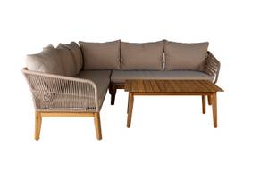 Loungeset Chania Braun - Massivholz - 1 x 1 x 1 cm