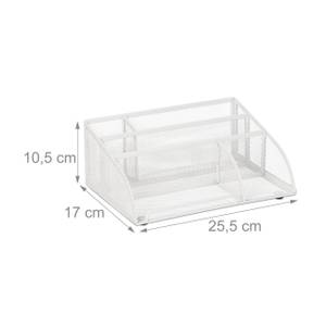 Organiseur bureau avec 5 compartiments Blanc - Métal - 26 x 11 x 17 cm