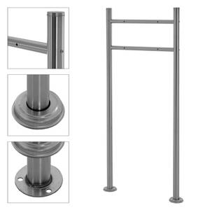 Standbriefkasten PORRENTRUY Set Grau - Metall - 18 x 120 x 55 cm