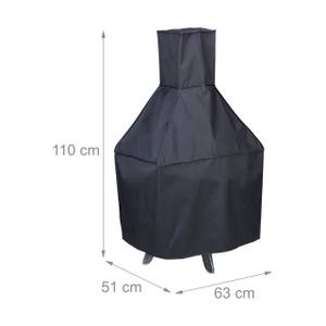Protection noire poêle extérieur 110 cm Noir - Matière plastique - Textile - 63 x 110 x 51 cm