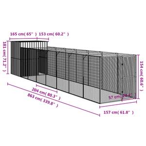 Hundehütte 3030302 Anthrazit - 165 x 863 cm