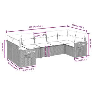 Gartensitzgruppe K1436(7-tlg) Schwarz - Massivholz - 69 x 62 x 62 cm