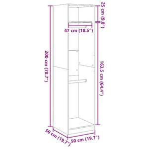 Kleiderschrank 298537-5 Raucheiche Dekor - Breite: 50 cm