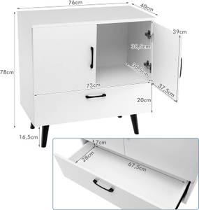 Kommode mit 2 Türen Weiß - Holzwerkstoff - 40 x 78 x 76 cm