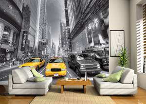 Fototapete New York Grau - Naturfaser - Textil - 360 x 254 x 254 cm