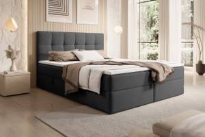 Boxspringbett Oreno Royal Schwarz - Breite: 144 cm