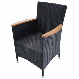 Chaise de jardin Noir - Métal - Polyrotin - 60 x 88 x 59 cm