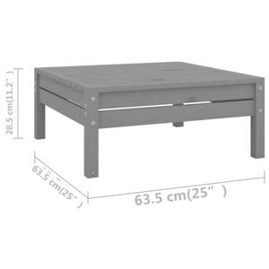 Ensemble de meubles de jardin Gris - Bois massif - Bois/Imitation - 64 x 29 x 64 cm