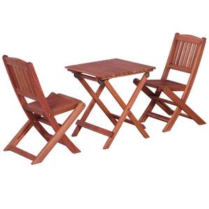 Bistro-Set-k264 ( 3-tlg ) Braun - Massivholz - Höhe: 1 cm