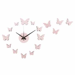 Horloge murale Diy Butterfly Rose foncé