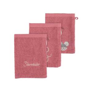 GOTS Waschhandschuhe Maus Mabel 3er Set Pink - Textil - 15 x 1 x 21 cm