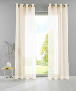 2er Set Ösengardinen Voile Bleiband Cremeweiß - Höhe: 245 cm