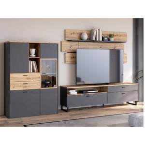 Wohnwand Leone 21 (3-teilig) Grau - Holzwerkstoff - 329 x 188 x 42 cm