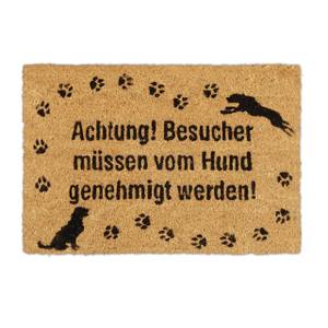 Fußmatte Kokos Hund Schwarz - Braun - Naturfaser - Kunststoff - 60 x 2 x 40 cm