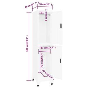 Schließfachschrank 294428-2 Weiß - Tiefe: 45 cm