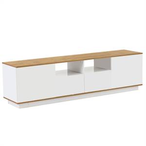 TV Schrank Industriellerstil Ⅰ Weiß - Holzwerkstoff - Holz teilmassiv - 40 x 50 x 180 cm