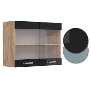 hängende Geschirrschrank R-Line 41114 Schwarz - Braun - Holzwerkstoff - 80 x 60 x 31 cm