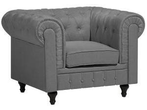 Sessel CHESTERFIELD Grau - Hellgrau - Eiche Dunkel - 112 x 79 x 85 cm