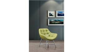 Fauteuil BERIO simili cuir vert Vert - Cuir synthétique - 75 x 79 x 41 cm