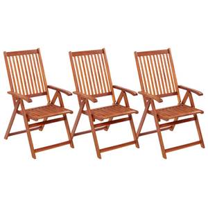 Gartenstühle 3er Set D9081 Braun - Massivholz - 69 x 111 x 57 cm