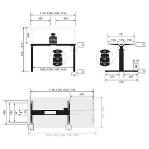 Elektrischer Tisch Premium Line Massiv Breite: 180 cm - Schwarz