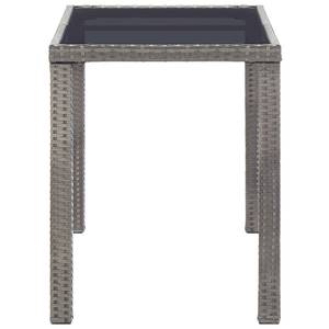 Gartentisch Grau - Metall - Polyrattan - 60 x 74 x 123 cm