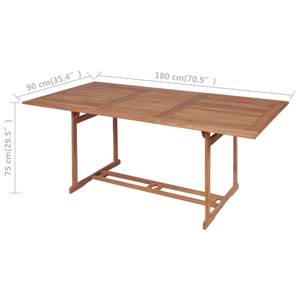 Table à manger Marron - Bois/Imitation - En partie en bois massif - 180 x 75 x 180 cm