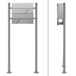 Briefkasten hellgrau, 37x11x37cm Grau - Metall - 20 x 157 x 92 cm